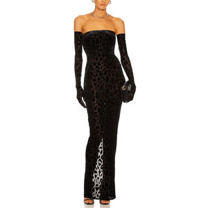 Alex Perry Flocked Black Colton Dress Size US 0 / UK 4